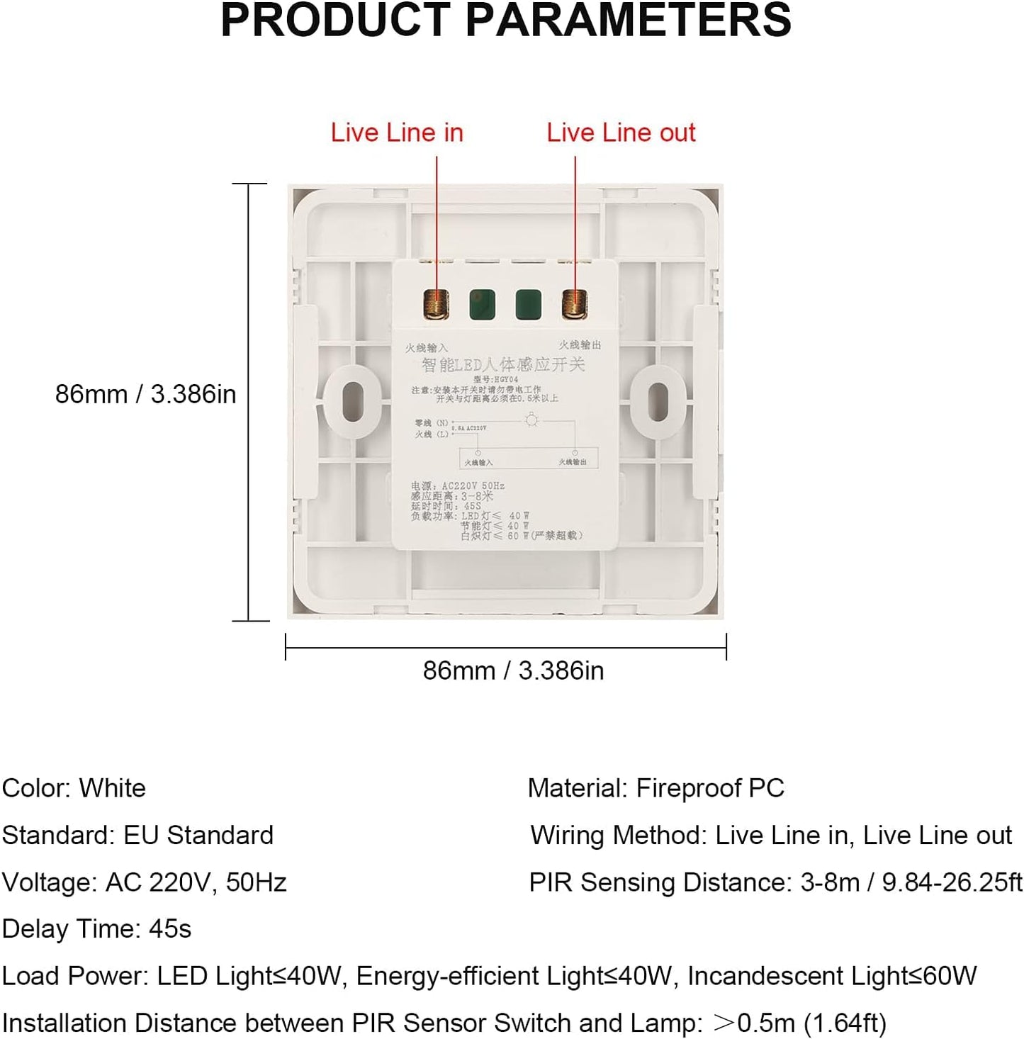 PIR Ceiling Sensor Switch, Hard-Wired Occupancy Motion Sensor with Slim Design, 120 Degree Field of View High Bay Ceiling Motion Sensor, White